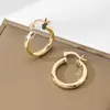 Pendientes de Aro Geométricos Mini Electrochapados Estilo Ins de Amazon Transfronterizos con Diseño de Textura Martillada Imitación Chapados en Oro de 18K No Descolorables