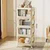 Armário Organizador Dobrável Criativo Quarto Brinquedo Porta Dupla Móvel Multicamadas à Prova de Poeira Montagem Piso Armazenamento para Quarto