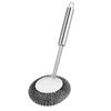 Escova de panela de aço inoxidável, escova de panela doméstica de cozinha, utensílios de cozinha multifuncionais, escova de cabo longo, escova de arame, atacado