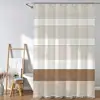 Cortina de Ducha Estilo Borla, Impermeable y Resistente al Moho, Cortina de Baño con Estampado de Rayas Moderno y Sencillo, Tamaño y Patrón Personalizables