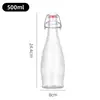Garrafa de Vidro Transparente com Tampa de Pressão, Garrafa com Trava Espessada Multifuncional, Garrafa para Enzimas, Garrafa de Bebida, Garrafa para Engarrafamento de Vinho de Frutas Caseiro Atacado