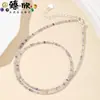 Colar de Pedra Super Popular com Facetas de Cristal, Acompanha Cartão, Corrente de Cauda Prateada, Versátil para Uso Diário, Unissex, Atacado Transfronteiriço
