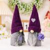 Haobei decoración navideña sombrero de punto morado decoración de muñeco enano muñeco sin rostro americano de primavera y otoño