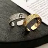 Anel Banhado Vazado, Design de Nicho, Sensação de Alto Padrão, Anel Aberto, Estilo Minimalista, Anel de Luxo Leve, Venda Direta do Fabricante