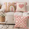 Almohada de Sofá Rosa con Penachos Estilo Ins Nuevo Hogar Estilo Amor Fresco Almohada Desmontable Combinación de Almohadas