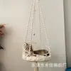 Hamaca para gatitos tejida a mano transfronteriza cama colgante para gatos bohemia con kit colgante decoración interior nido de gato
