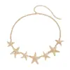 Joias Transfronteiriças Europeias e Americanas, Corrente de Cintura Estrela do Mar Dourada Personalizada Estilo Oceano, Corrente de Corpo de Metal da Moda Estilo Férias
