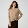 Cardigã de cashmere jacquard vazado estilo boho ombro a ombro 2026 outono novo malha fashion arejada para mulheres