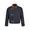 Retro Americano Desgastado de Alta Gama Diseño de Hebilla de Avión Cuello Alto Ropa Exterior de Invierno para Hombres y Mujeres High Street Corta de Algodón