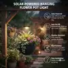 Luz para maceta de jardín alimentada por energía solar que se enciende automáticamente por la noche, a prueba de lluvia, para decoración de jardín de villa, decoración de césped, luz colgante
