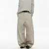 Calça Casual Listrada Solta Tendência Harajuku Inverno Novo Estilo Alta Emagrecedora Perna Larga Simples Calça de Trabalho Nova