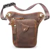 Comércio exterior atacado bolsa de perna de couro jeans masculina bolsa de cintura para celular esportes ao ar livre bolsa de cintura para pilotagem de motocicleta europeia e americana