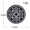 No. 23 Marca Chaozhou Ropa Bordado por Computadora Tela Bordada Pegatinas para Bordar Sin Costuras Estrella de Cinco Puntas Patrón de Logo Redondo Parches para Ropa Pegatinas