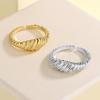 Anillo de pan de cuerno estilo europeo y americano estilo frío ins para mujer anillo sensorial de alta calidad anillo retorcido en espiral suministro transfronterizo