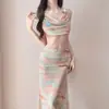 Traje de baño para vacaciones en Bali Bikini dividido para mujer Tres piezas Tie-Dye Dulce Costa Marítima Aguas Termales Sexy Aguas Termales Mujer