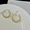 Brincos Twist Retrô Franceses Novos Tendência Femininos Versáteis Brincos Sentido de Alto Padrão Brincos ins Ouro Real 14K Brincos Elétricos