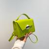 Bolso de Moda Pequeño Crowdsourcing para Mujer 2024 Otoño Nuevo Color Sólido Combinable Bolso Cuadrado Pequeño Alto Valor de Color Cuero Patentado Hombro Crossbody