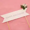 Decoración de Pastel para Hornear Feliz Cumpleaños Bola de Pelo Borla Decoración Inserto Banquete Fiesta Mesa de Postres Enchufe