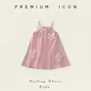 Vestido de Verano 2026 Estilo Nuevo con Tirantes Florales Tridimensionales para Niñas, Vestido de Princesa Estilo Dulce Coreano, Una Pieza al por Mayor
