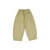 Roupa Infantil Bola de Arroz Pegajoso Outono 2026 Calça Curva Infantil Algodão Macio Escovado Carbono Calça Longa Casual 100% Algodão Venda por Atacado