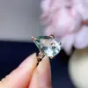 Anel de Cristal Verde Natural Cristal Limpo Cor de Fogo Super Forte! Especificações de Pedra Solta 8*12mm