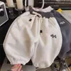 Calças Grossas Forradas de Lã Infantil para Meninos e Meninas, Novo Inverno Estilo Coreano Cool Quente da Moda Calças de Moletom Jogger