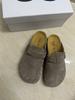 Sandalias de Media Zapatilla Cerradas Teemazzi, de Moda, Versátiles para Exteriores, Estilo Birkenstock, con Suela de Corcho y Gamuza Genuina de Vaca