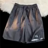 Shorts Masculino de Malha Roxa Secagem Rápida Respirável Verão Esportivo Fino Dopamina Plus Size Solto Casual
