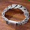 Joyería de plata esterlina S925 para hombre, personalidad dominante, seis palabras en sánscrito, patrón de seguridad, pulsera dominante, cadena de plata vintage