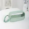 Bolso Transparente Sencillo Nuevo Bolsa de Cosméticos PVC Empalmado Bolsa de Artículos de Tocador PU Playa Impermeable Bolsa de Cosméticos