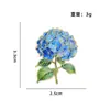 Set más vendido transfronterizo: Broche de hortensia azul, insignia metálica floral de anémona y peonía de moda