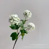 Flor Artificial de Bola de Neve da Sorte de Galho Único com 3 Pontas, Hortênsia Europeia, Flor de Seda para Casamento e Decoração de Casa - Em Estoque do Fabricante