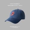 Tio Hu Ji original letra B boné de beisebol dos homens estilo ocidental rosto olhando pequeno soft top pontiagudo boné nicho design chapéu mulheres