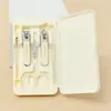 Maleta Transfronteriza Set de 8 Piezas Cortaúñas Cortaúñas Antisalpicaduras Herramienta de Manicura Portátil Set de Cortaúñas