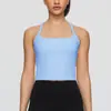 Top de academia e yoga estilo europeu e americano para mulheres, com sutiã embutido, design justo nas costas nadador, de secagem rápida, absorvente de choque e adequado para corrida. Modelo 22330