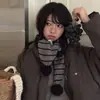 Bufanda de Punto Rayada Estilo Coreano 2026 Otoño/Invierno para Mujer, Calentador de Cuello de Lana Cálido y Versátil para Estudiantes y Parejas