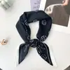Lenço Quadrado de Seda Retrô Coreano com Estampa Paisley e Toque de Luxo, Combinado com uma Camisa, Lenço Quadrado Versátil para Cintura, Xale, Protetor de Pescoço