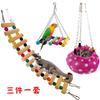 Bolsa de miel de hámster Totoro ardilla loro juguete invierno cálido nido de algodón columpio escalera de escalada juego de 3 piezas