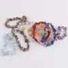 Pulseira de Pedra Natural com Pedrinhas Artesanal Versátil Fofa Colorida Pulseira de Cristal Rosa