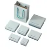 Al por mayor en el sitio Joyería Azul Texturizada Caja de Almacenamiento Cielo y Tierra Tapa Anillos Pendientes Collares Caja de Empaque para Joyería