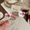 Novo Grampo de Cabelo de Pelúcia Crochê Desenho Animado Infantil Grampo de Cabelo Fofo Grampo para Franja de Menina Doce Acessório de Cabelo Grampo Lateral