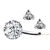 Joyería para Piercing de Ombligo de Acero Inoxidable Más Vendida de Amazon con Circonita de Colores y Gemas de Doble Cabeza para Mujeres