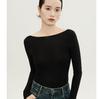 Suéter de Punto sin Costuras de Lana Dorada Black Label 3/88 con Diseño de Hombros Caídos, Camiseta Base de Manga Larga Ajustada para Mujer, Otoño/Invierno