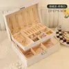 Caixa de Joias, Caixa Portátil para Armazenamento de Joias, Compacta e Exquisita para Viagem para Brincos, Anéis, Colares, Caixas de Joias Antioxidação, Dropshipping
