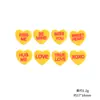 Pingente de Coração Letras Inglesas Acessórios de Resina DIY Cola Creme Presilha de Cabelo Charms para Crocs Enfeites Materiais Adesivos