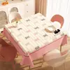 Mantel Cuadrado de Dibujos Animados Impermeable a Prueba de Aceite Lavable Resistente al Calor Mantel para Mesa de Comedor Lujo Ligero Gama Alta Tela para Mesa de Café Dopamina