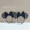 Faixa de Cabelo Nova Pérola Cabeça do Mickey Transfronteiriça Acessórios de Cabelo Europeus e Americanos para Bebês Decoração de Parque de Diversões Headwear de Camurça da Minnie