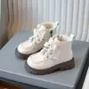 Botas Martin para Niña Estilo Otoño/Invierno 2026 Versión Coreana Botines Cortos Cálidos con Felpa Suave Suela Blanda Botas de Cuero Estilo Británico para Niños