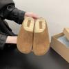 Zapatillas Birkenth Feas Lindas para Mujer 2024 Otoño e Invierno Nuevo Atuendo Engrosadas Slip-on Baotou Suela Suave Zapatos Cálidos Perezosos de Moda