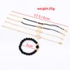 Estilo europeo y americano mapa de amor de flor hueca cadena de cuentas negras pulsera simple de 8 letras traje de cinco piezas venta al por mayor de fábrica